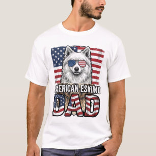 American Eskimo Dad Patriotic Vintage Dog T-Shirt