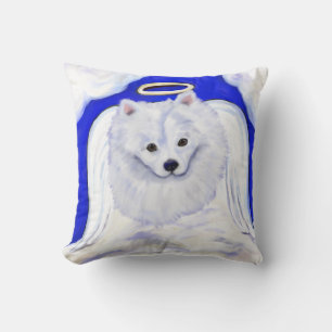 American Eskimo Dog Angel Throw Pillow