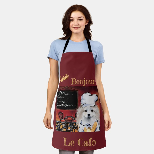 American Eskimo Dog Apron (Worn)