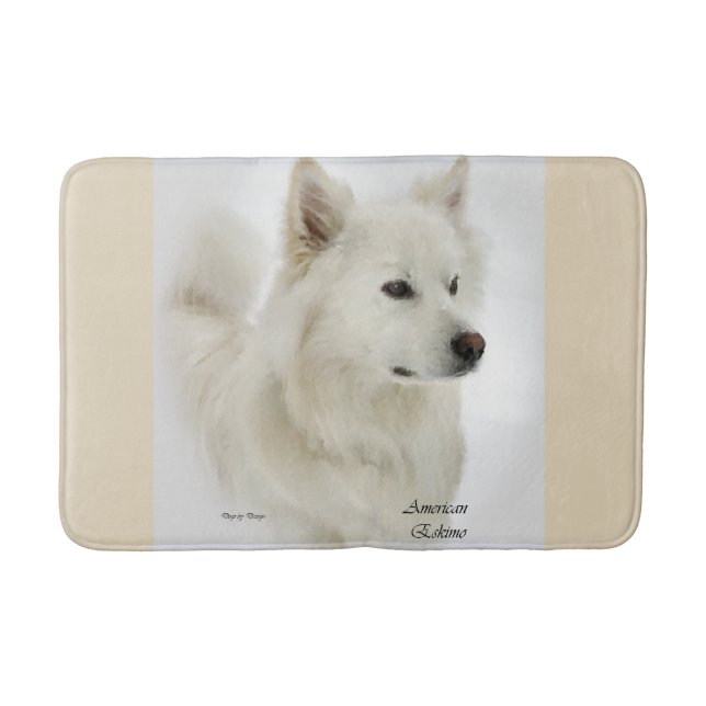 American Eskimo Dog Art Bath Mat (Front)