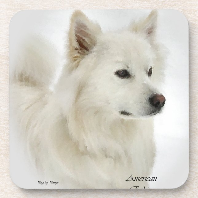 American Eskimo Dog Art Coaster (Front)
