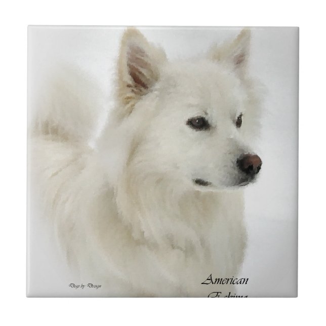 American Eskimo Dog Art Tile (Front)