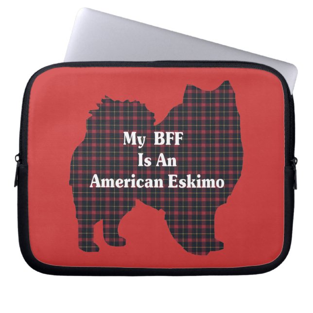 American Eskimo Dog BFF Laptop Sleeve (Front)