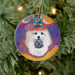 American Eskimo Dog Ceramic Ornament