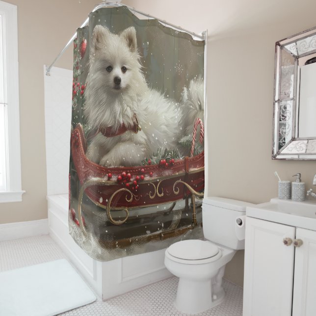 American Eskimo Dog Christmas Festive  (In Situ)