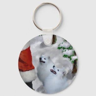 American Eskimo Dog Christmas Gifts Keychain