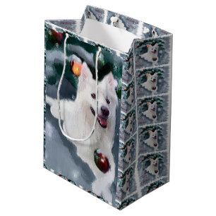 American Eskimo Dog Christmas Medium Gift Bag