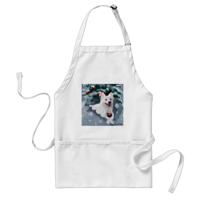 American Eskimo Dog Christmas Standard Apron (Front)