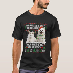 American Eskimo Dog Christmas Tree Lights Puppy Do T-Shirt