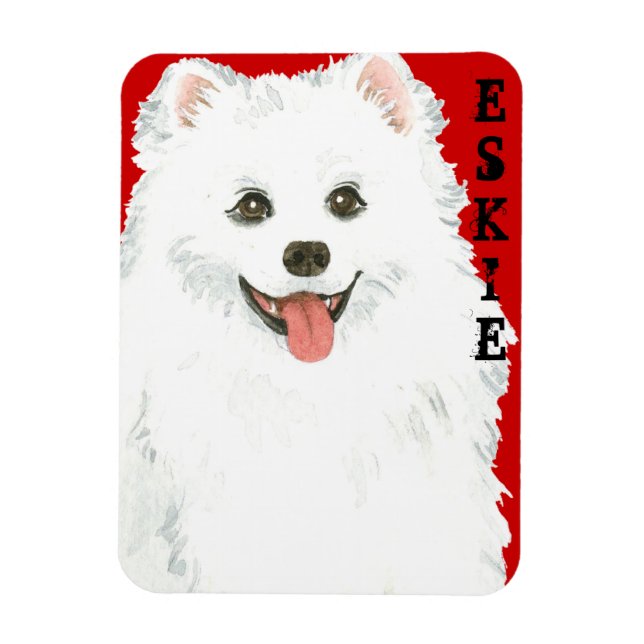 American Eskimo Dog Colour Block Magnet (Vertical)