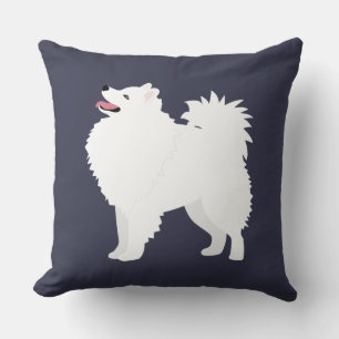 American Eskimo Dog Dog Breed Silhouette Throw Pillow