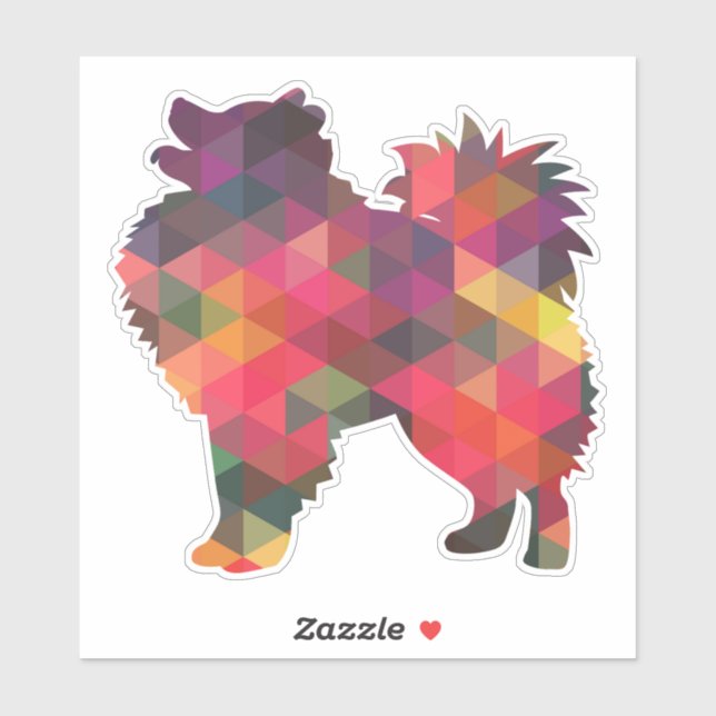 American Eskimo Dog Geometric Pattern Silhouette (Sheet)
