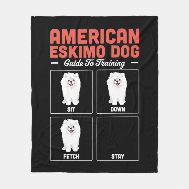 American Eskimo Dog Guide To Training Fleece Blanket (Front)