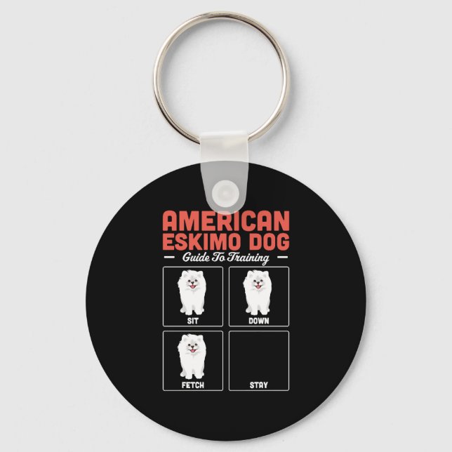 American Eskimo Dog Guide To Training Keychain (Front)