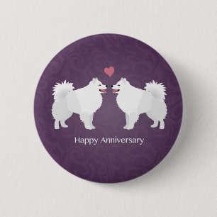 American Eskimo Dog Happy Anniversary Design 2 Inch Round Button