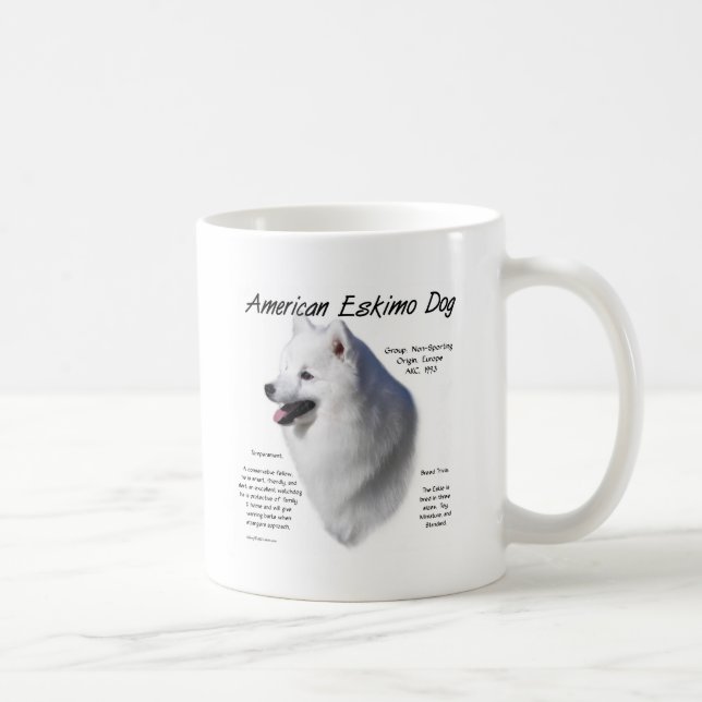 American Eskimo Dog History; All About Eskies Coffee Mug (Right)