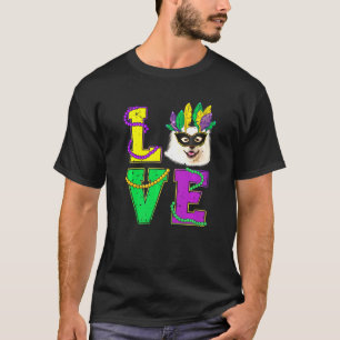 American Eskimo Dog I Love Puppy Mardi Gras Men Wo T-Shirt