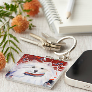 American Eskimo Dog Keychain
