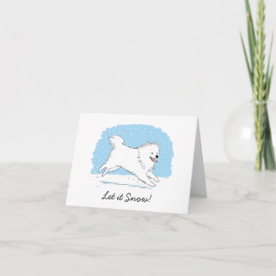 American Eskimo Dog "Let it Snow" Eskie Christmas Holiday Card
