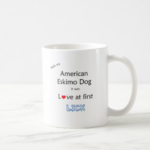 American Eskimo Dog Lick Design Coffee Mug