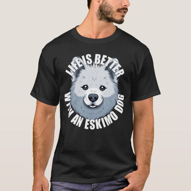 American Eskimo Dog Life is Better With A Dog boy  T-Shirt (Front)