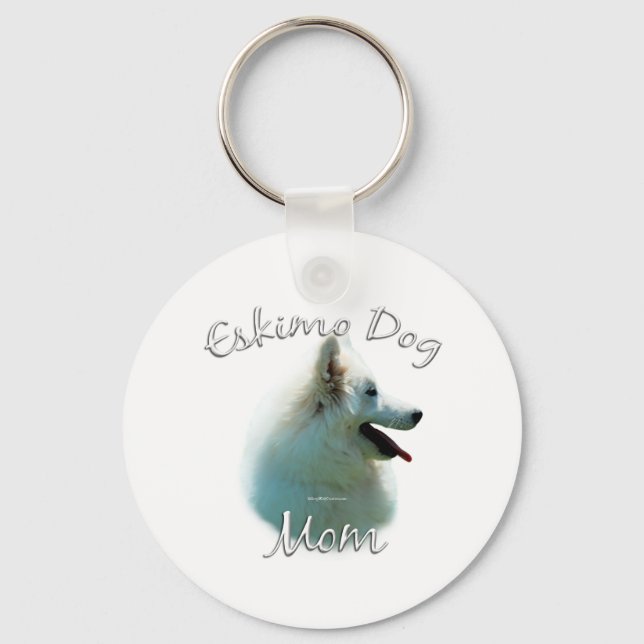 American Eskimo Dog Mom 2 Keychain (Front)
