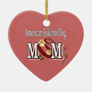 American Eskimo Dog MOM Ceramic Ornament