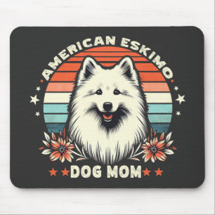 American Eskimo Dog Mom in Vintage Serenity Mouse Pad