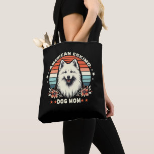 American Eskimo Dog Mom in Vintage Serenity Tote Bag