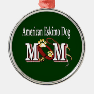 American Eskimo Dog MOM Metal Ornament