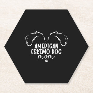 American Eskimo Dog Mom Paper Coaster