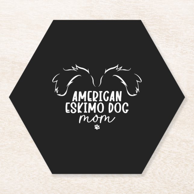 American Eskimo Dog Mom Paper Coaster (Front)
