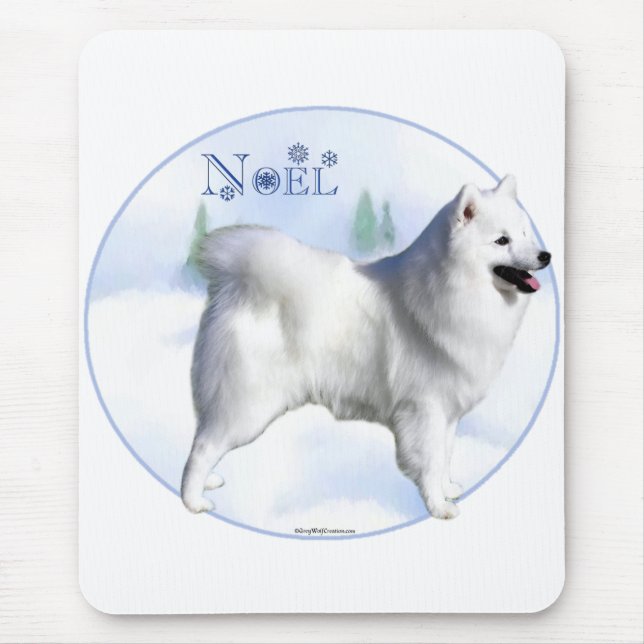 American Eskimo Dog Noel Mouse Pad (Front)