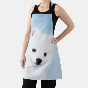 American Eskimo Dog Painting - Original Dog Art Apron