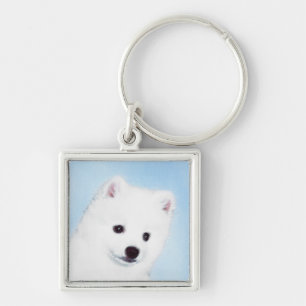 American Eskimo Dog Painting - Original Dog Art Keychain
