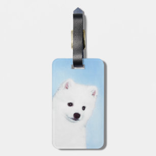 American Eskimo Dog Painting - Original Dog Art Luggage Tag