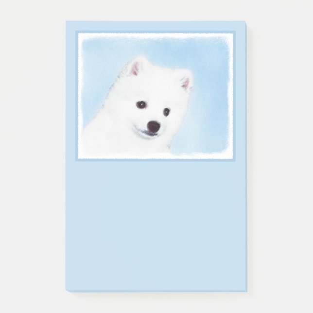 American Eskimo Dog Painting - Original Dog Art Post-it Notes (Front)