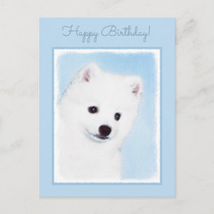 American Eskimo Dog Painting - Original Dog Art Postcard