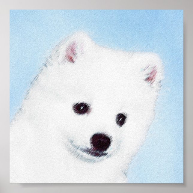American Eskimo Dog Painting - Original Dog Art Poster (Front)