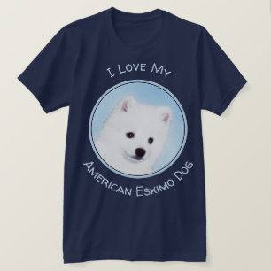 American Eskimo Dog Painting - Original Dog Art T-Shirt