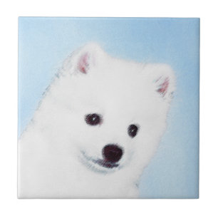 American Eskimo Dog Painting - Original Dog Art Tile