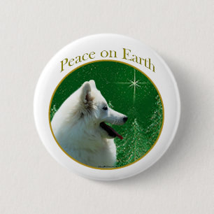 American Eskimo Dog Peace 2 Inch Round Button