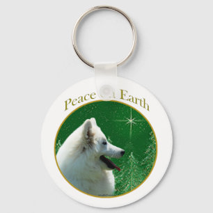 American Eskimo Dog Peace Keychain