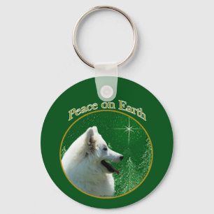 American Eskimo Dog Peace Keychain
