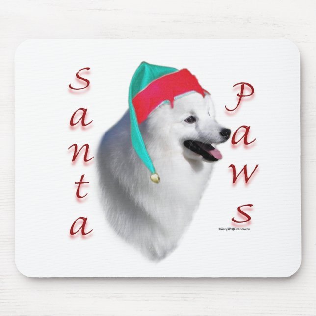American Eskimo Dog Santa Paws Mouse Pad (Front)