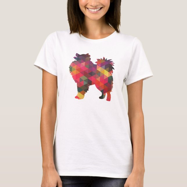 American Eskimo Dog Silhouette Designs T-Shirt (Front)