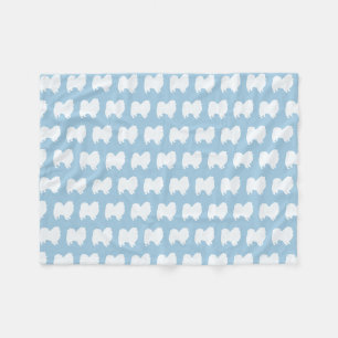 American Eskimo Dog Silhouettes Eskies Pattern Fleece Blanket