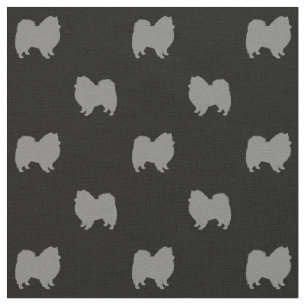 American Eskimo Dog Silhouettes Patterned Fabric