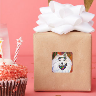 American Eskimo Dog Square Sticker