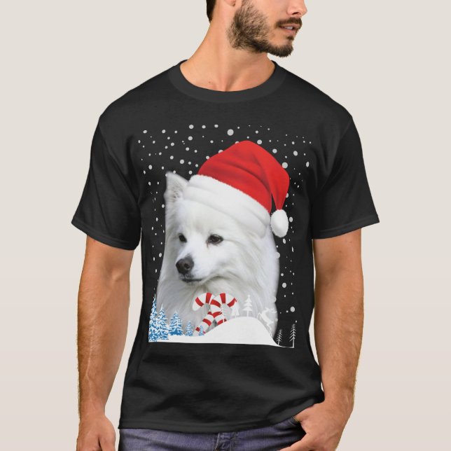 American Eskimo Dog Ugly Christmas Sweater Santa H (Front)